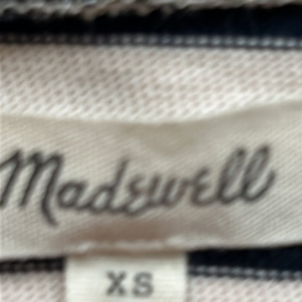 Madewell Women's Top Size XS Ivory& Black Stripe Bell Sleeve - Picture 6 of 7